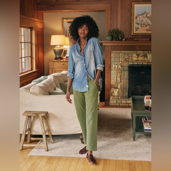 Frank & Eileen Blackrock, The Italian Utility Pant, Green size 8 - Picture 13 of 15